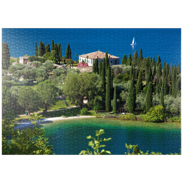 puzzleplate Punta San Vigilio, Gardasee, Provinz Verona, Venetien, Italien 1000 Puzzle