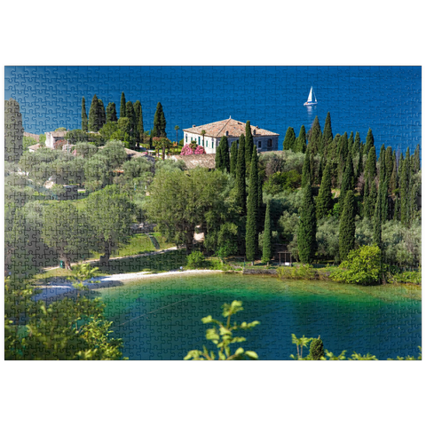 puzzleplate Punta San Vigilio, Gardasee, Provinz Verona, Venetien, Italien 1000 Puzzle