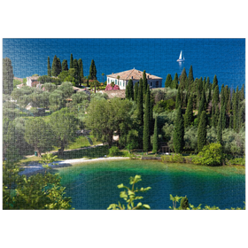Darstellung des Puzzle Motivs Punta San Vigilio, Gardasee, Provinz Verona, Italien - Puzzleteile: 1000