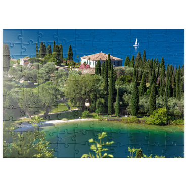 puzzleplate Punta San Vigilio, Gardasee, Provinz Verona, Venetien, Italien 100 Puzzle