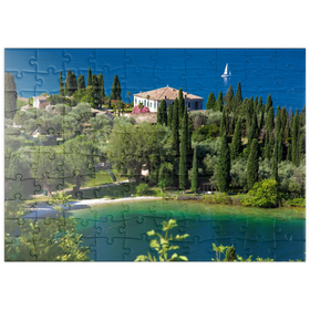 Darstellung des Puzzle Motivs Punta San Vigilio, Gardasee, Provinz Verona, Italien - Puzzleteile: 100