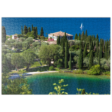 puzzleplate Punta San Vigilio, Gardasee, Provinz Verona, Venetien, Italien 500 Puzzle