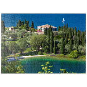 Darstellung des Puzzle Motivs Punta San Vigilio, Gardasee, Provinz Verona, Italien - Puzzleteile: 500
