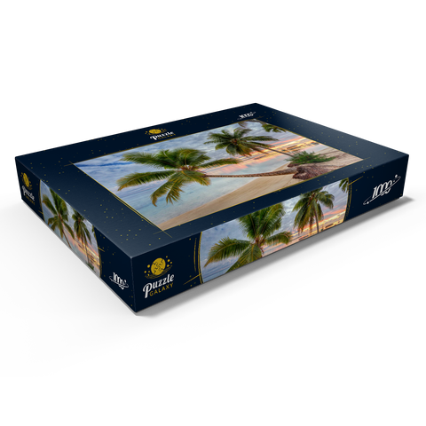 Palmenstrand am Hauru Point, Insel Moorea, Französisch Polynesien, Südsee 1000 Puzzle Schachtel Ansicht1