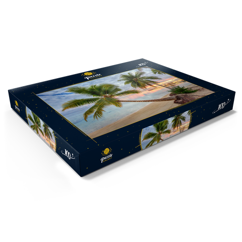 Palmenstrand am Hauru Point, Insel Moorea, Französisch Polynesien, Südsee 100 Puzzle Schachtel Ansicht1