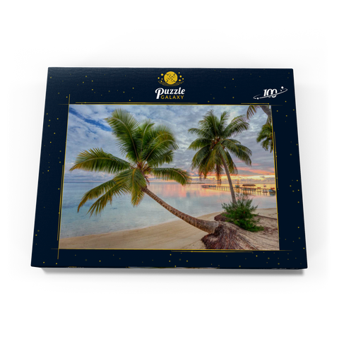 Palmenstrand am Hauru Point, Insel Moorea, Französisch Polynesien, Südsee 100 Puzzle Schachtel Ansicht3