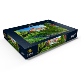 Alternative Darstellung des Puzzle-Motivs Speicherhäuser am Stadtstreek im Zentrum, Rotenburg (Wümme), Lüneburger Heide – Puzzleteile: 1000