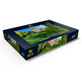 Darstellung des Puzzle Motivs Speicherhäuser am Stadtstreek im Zentrum, Rotenburg (Wümme), Lüneburger Heide - Puzzleteile: 500