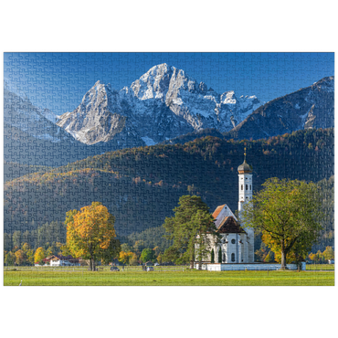 puzzleplate Barocke Wallfahrtskirche St. Coloman bei Schwangau nähe Füssen im Ostallgäu 1000 Puzzle