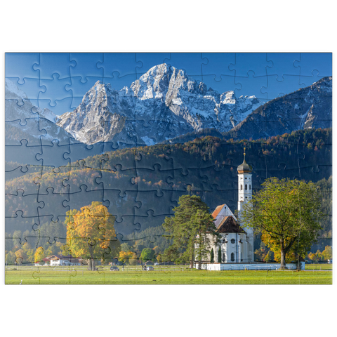 puzzleplate Barocke Wallfahrtskirche St. Coloman bei Schwangau nähe Füssen im Ostallgäu 100 Puzzle