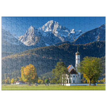 puzzleplate Barocke Wallfahrtskirche St. Coloman bei Schwangau nähe Füssen im Ostallgäu 200 Puzzle