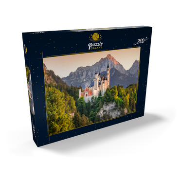 Königsschloss gegen die Tannheimer Berge am Abend, Hohenschwangau bei Füssen 200 Puzzle Schachtel Ansicht2
