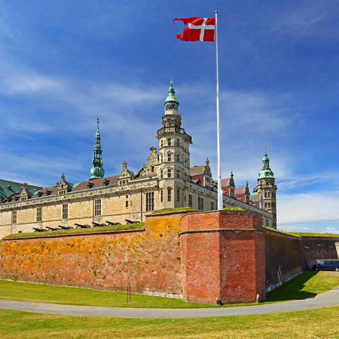 Hamletschloss Kronborg in Helsingör am Öresund, Seeland, Dänemark 200 Puzzle 3D Modell