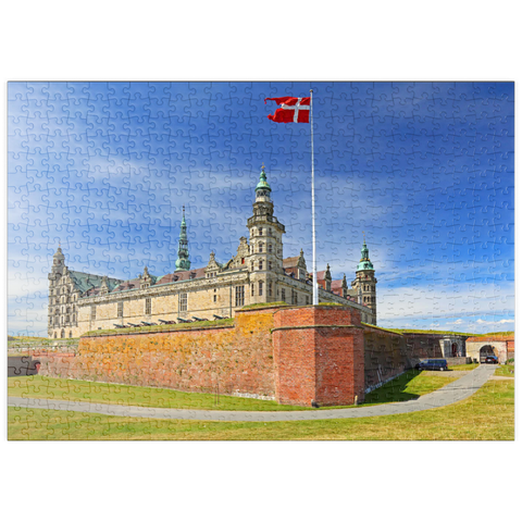 puzzleplate Hamletschloss Kronborg in Helsingör am Öresund, Seeland, Dänemark 500 Puzzle