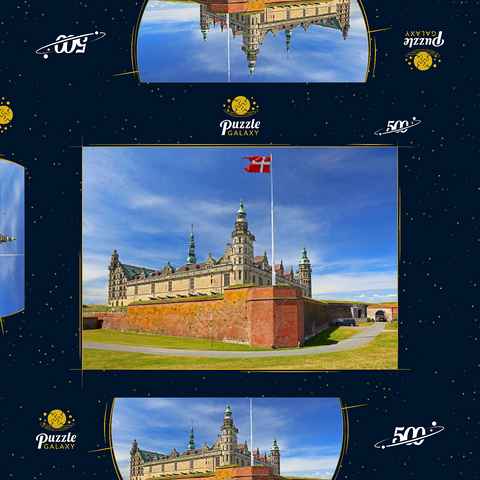 Hamletschloss Kronborg in Helsingör am Öresund, Seeland, Dänemark 500 Puzzle Schachtel 3D Modell