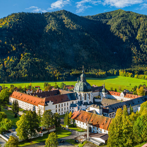 Bendiktiner Kloster Ettal, Ammergauer Alpen, Ammertal 1000 Puzzle 3D Modell