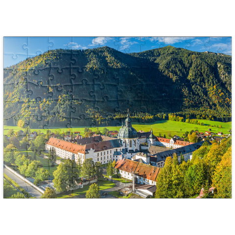 puzzleplate Bendiktiner Kloster Ettal, Ammergauer Alpen, Ammertal 100 Puzzle