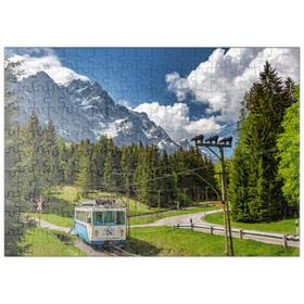 Darstellung des Puzzle-Motivs Bayerische Zugspitzbahn gegen Zugspitze bei Garmisch-Partenkirchen – Puzzleteile: 200