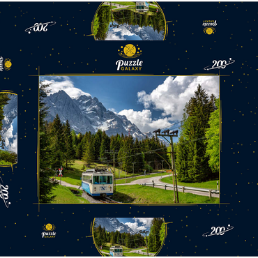 Bayerische Zugspitzbahn gegen Zugspitze (2962m) bei Garmisch-Partenkirchen 200 Puzzle Schachtel 3D Modell