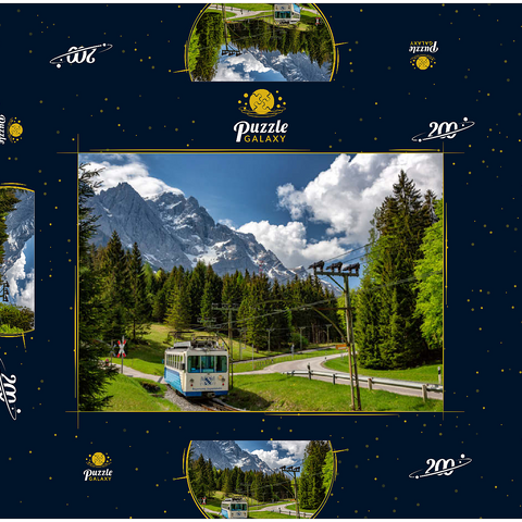 Bayerische Zugspitzbahn gegen Zugspitze (2962m) bei Garmisch-Partenkirchen 200 Puzzle Schachtel 3D Modell