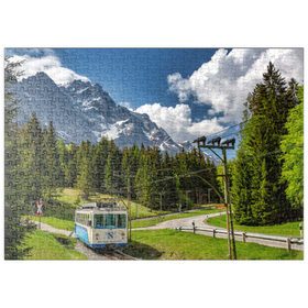 Darstellung des Puzzle-Motivs Bayerische Zugspitzbahn gegen Zugspitze bei Garmisch-Partenkirchen – Puzzleteile: 500