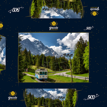 Bayerische Zugspitzbahn gegen Zugspitze (2962m) bei Garmisch-Partenkirchen 500 Puzzle Schachtel 3D Modell