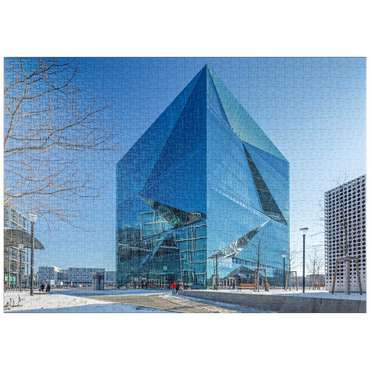 puzzleplate cube berlin, Bürogebäude am Washingtonplatz im Winter 1000 Puzzle