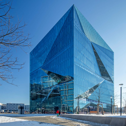 cube berlin, Bürogebäude am Washingtonplatz im Winter 1000 Puzzle 3D Modell