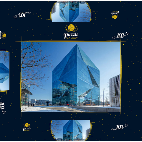 cube berlin, Bürogebäude am Washingtonplatz im Winter 100 Puzzle Schachtel 3D Modell