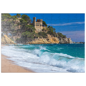 Darstellung des Puzzle Motivs Küste von Lloret de Mar, Costa Brava, Katalonien, Spanien - Puzzleteile: 100