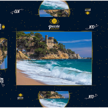 Küste von Lloret de Mar, Costa Brava, Katalonien, Spanien 100 Puzzle Schachtel 3D Modell