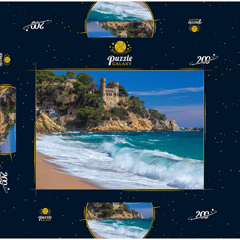 Küste von Lloret de Mar, Costa Brava, Katalonien, Spanien 200 Puzzle Schachtel 3D Modell