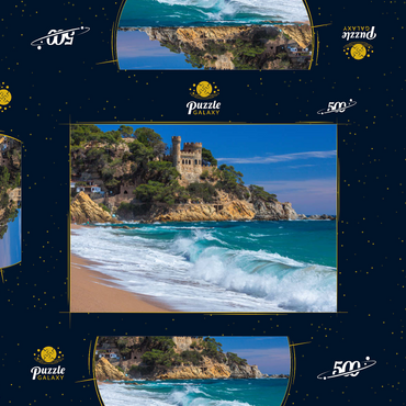 Küste von Lloret de Mar, Costa Brava, Katalonien, Spanien 500 Puzzle Schachtel 3D Modell