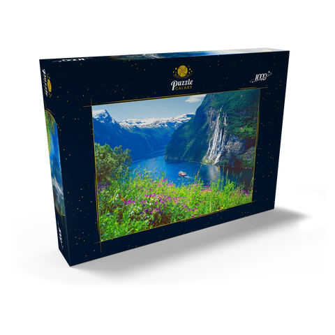 Geiranger Fjord und Sieben Schwestern Wasserfall, Mittelnorwegen, Norwegen 1000 Puzzle Schachtel Ansicht2