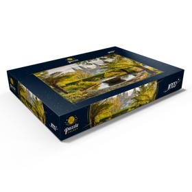 Alternative Darstellung des Puzzle-Motivs Blick vom Park Parque da Alameda zur Kathedrale von Santiago de Compostela – Puzzleteile: 1000