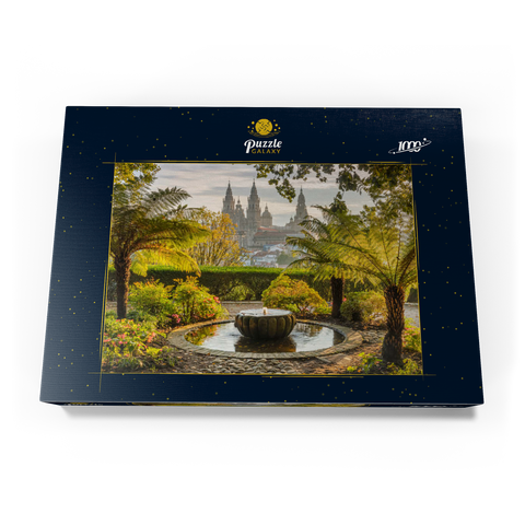 Blick vom Park Parque da Alameda zur Kathedrale von Santiago de Compostela, Camino Francés 1000 Puzzle Schachtel Ansicht3