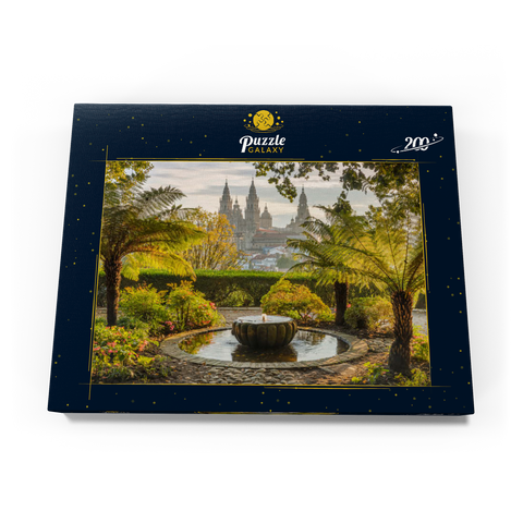 Blick vom Park Parque da Alameda zur Kathedrale von Santiago de Compostela, Camino Francés 200 Puzzle Schachtel Ansicht3