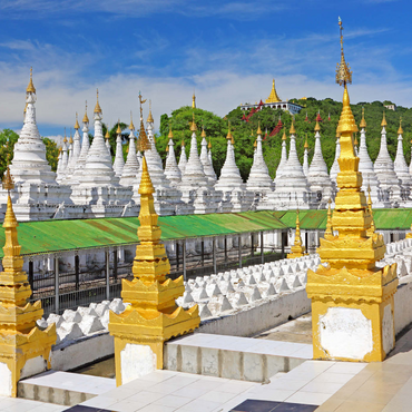 Stupas der Sandamuni-Pagode, Mandalay, Myanmar (Burma) 1000 Puzzle 3D Modell