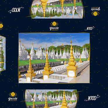 Stupas der Sandamuni-Pagode, Mandalay, Myanmar (Burma) 1000 Puzzle Schachtel 3D Modell