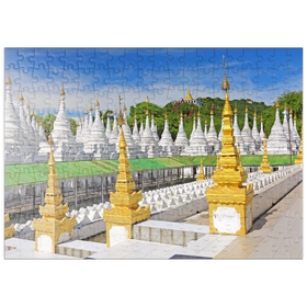 Darstellung des Puzzle-Motivs Stupas der Sandamuni-Pagode, Mandalay, Myanmar (Burma) – Puzzleteile: 200