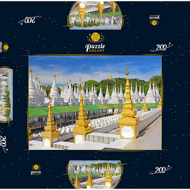 Stupas der Sandamuni-Pagode, Mandalay, Myanmar (Burma) 200 Puzzle Schachtel 3D Modell