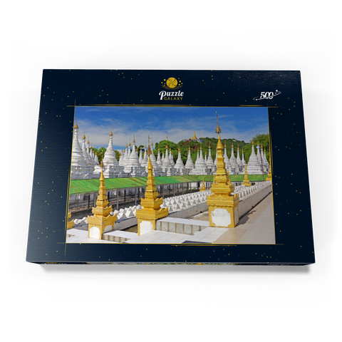 Stupas der Sandamuni-Pagode, Mandalay, Myanmar (Burma) 500 Puzzle Schachtel Ansicht3