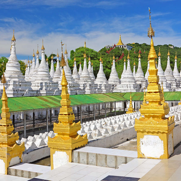 Stupas der Sandamuni-Pagode, Mandalay, Myanmar (Burma) 500 Puzzle 3D Modell