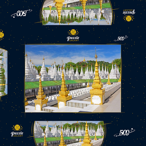 Stupas der Sandamuni-Pagode, Mandalay, Myanmar (Burma) 500 Puzzle Schachtel 3D Modell