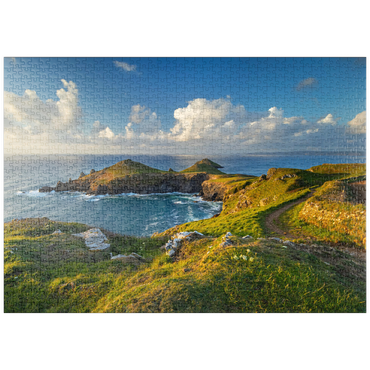 puzzleplate Coastal Path, Küstenweg an den The Rumps bei Polzeath, Nordküste, Cornwall, England 1000 Puzzle