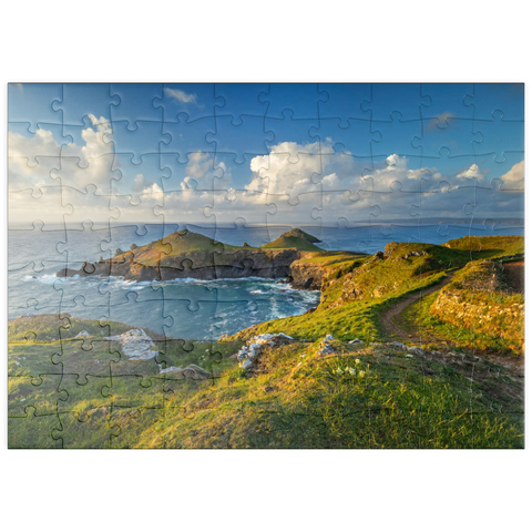 puzzleplate Coastal Path, Küstenweg an den The Rumps bei Polzeath, Nordküste, Cornwall, England 100 Puzzle