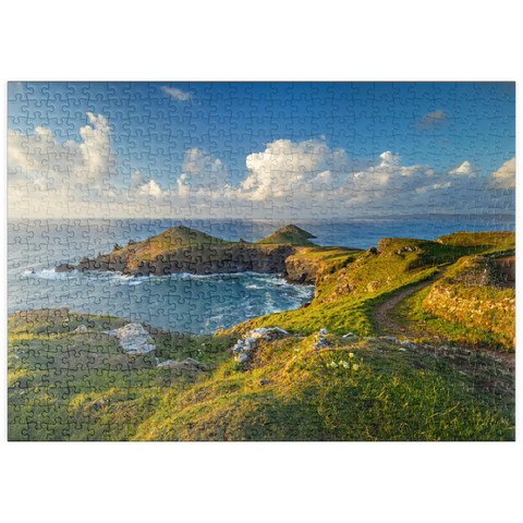 puzzleplate Coastal Path, Küstenweg an den The Rumps bei Polzeath, Nordküste, Cornwall, England 500 Puzzle