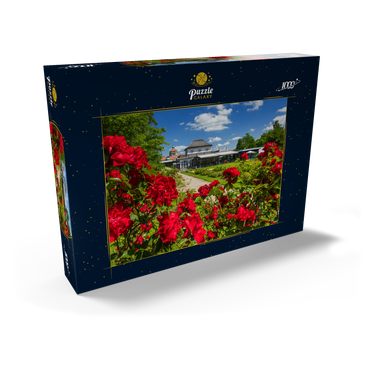 Café im Botanischen Garten zur Zeit der Rosenblüte 1000 Puzzle Schachtel Ansicht2