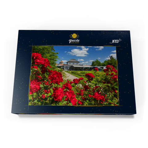 Café im Botanischen Garten zur Zeit der Rosenblüte 1000 Puzzle Schachtel Ansicht3