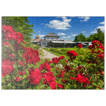 puzzleplate Café im Botanischen Garten zur Zeit der Rosenblüte 200 Puzzle